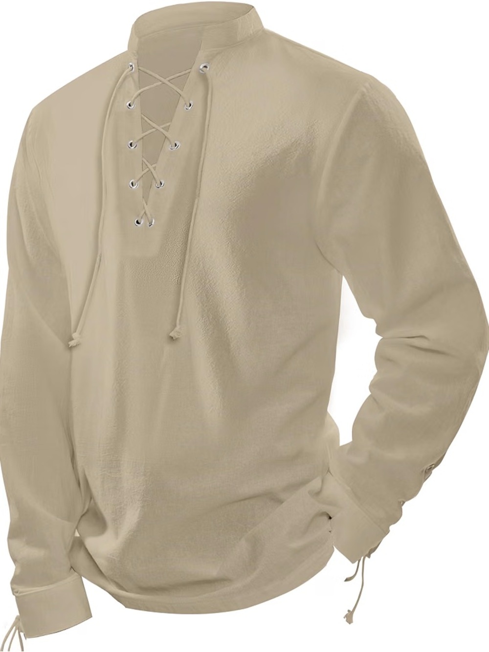 Men's XL Renaissance Medieval Viking Costume Long Sleeved Pirate Shirt